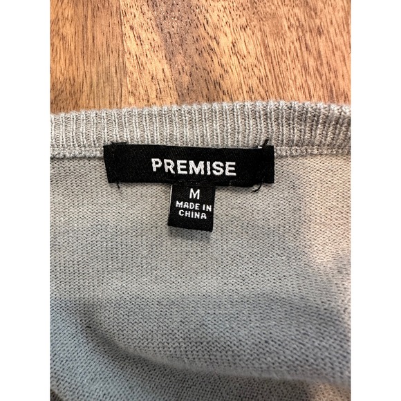 Premise‎ Womens Gray Crew Neck Long Sleeve Button Cuff Knit Sweater - M - Picture 5 of 8